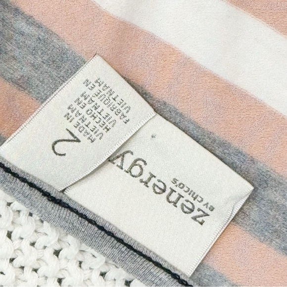 Chico's Striped Tunic in Black, Gray, and Pink - Picture 5 of 7